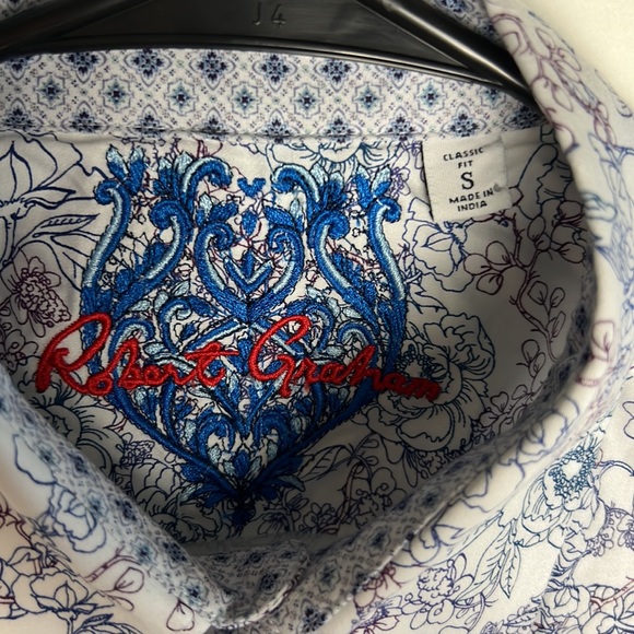 Robert Graham Nichols Floral Short Sleeve Button Down Shirt Mens Size S - Picture 3 of 5